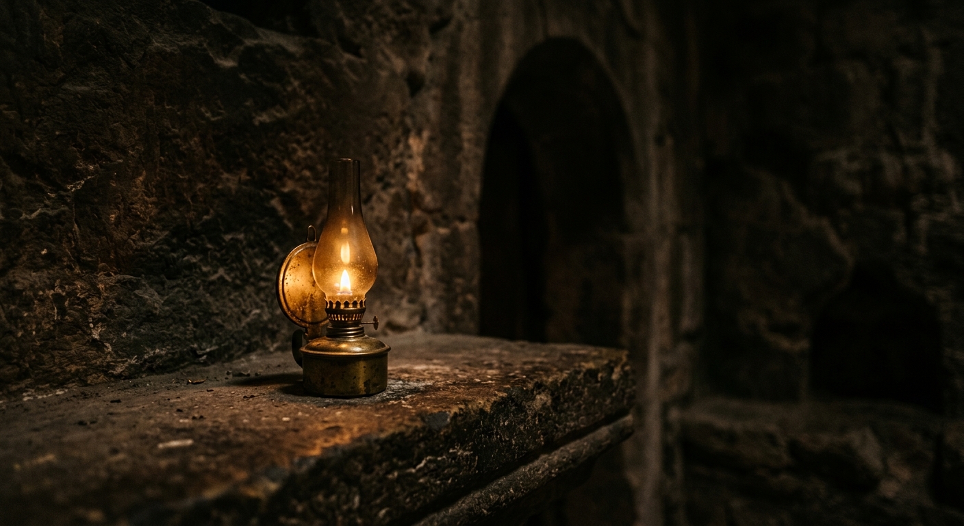 Warm oil lamp glow